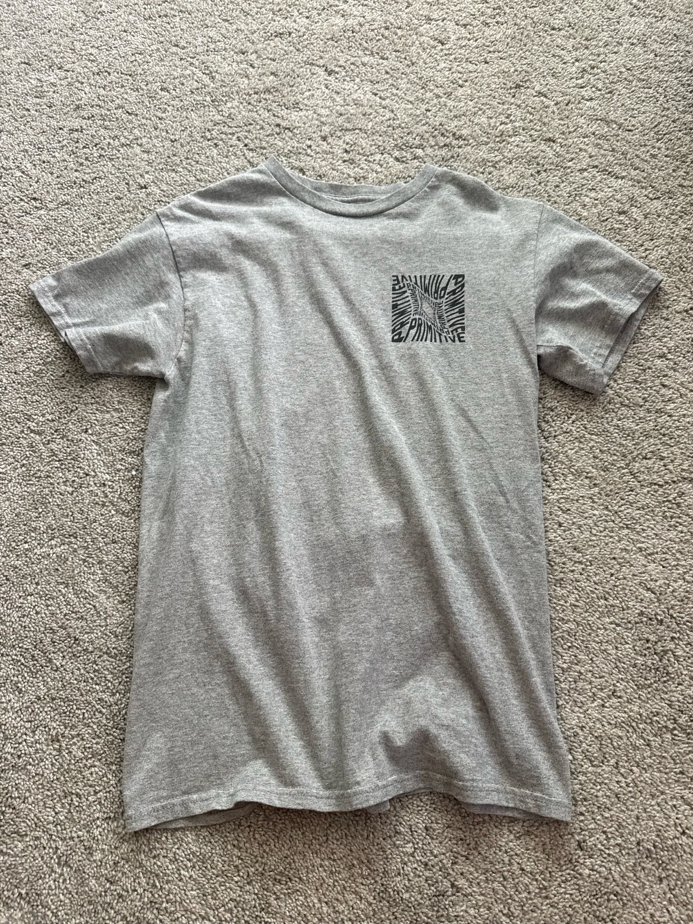 Primitive Gray Short Sleeve Tee with Black Graphic